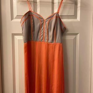 Bar III Tangerine and Tan Dress